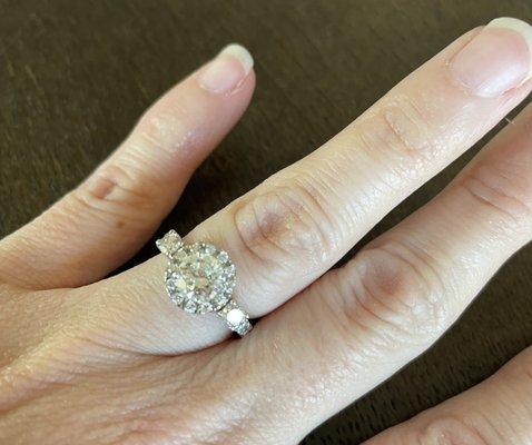 Custom wedding/engagement ring, courtesy of Minor Jewelry