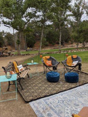 The tent cabins and outdoor area was set up super cute for the retreat!