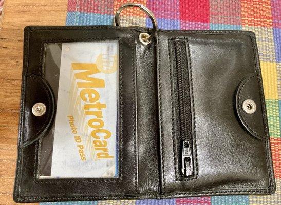 I purchased this leather Metro Card holder with key ring many years ago. Good quality lasts I use it daily! 11/17/23