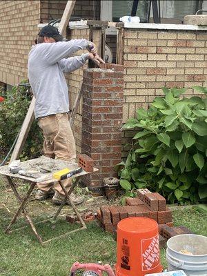 Pillar rebuild (Masonry Repair)