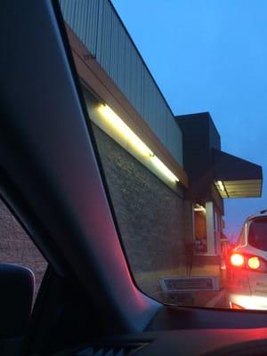 Drive through window! Big line.