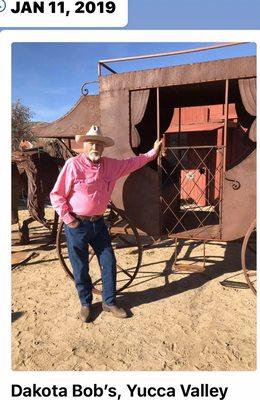 Full size metal stagecoach yard Art for sale! 760.808.0985