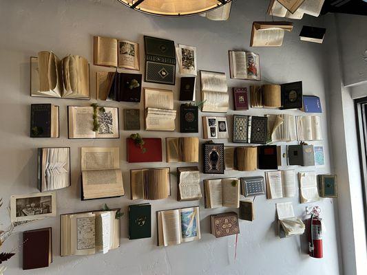 Wall decor of open books