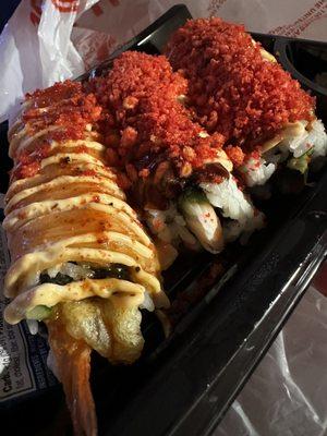 The picante roll, Rio Grande, roll,El Fuego roll