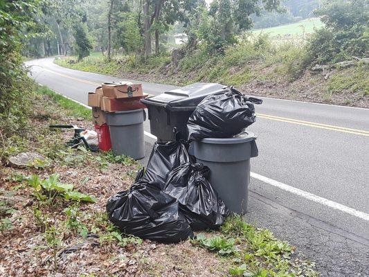 Piles of trash left for us to live with!