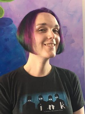 Elumen purple and green and Aline cut by Mandi S