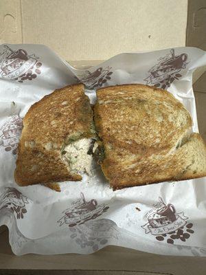 Tuna panini with bite mark