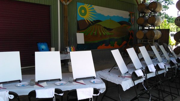 Painting class about to start at Arcane Cellars