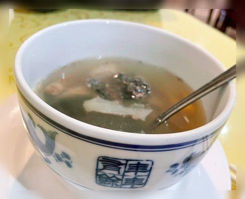 Stewed Black Chicken with Ginseng Soup.