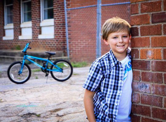 Getting a new bike for your 10th birthday can put a really big smile on one's face! LOL