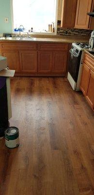 Kitchen cabinet and flooring installation