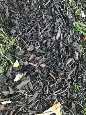 Large areas with mulch smothering out grass