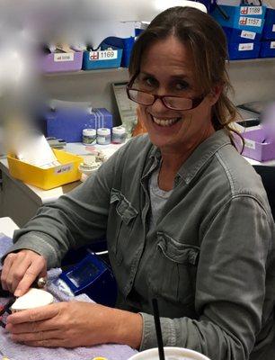 Sunny making beautiful crowns in the Ceramics Department