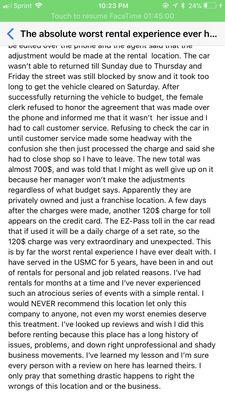 The Second Half Of My Story Moral Of The Story , I Was Charged Well Over $900 For A $311 Rental That Was Originally $250