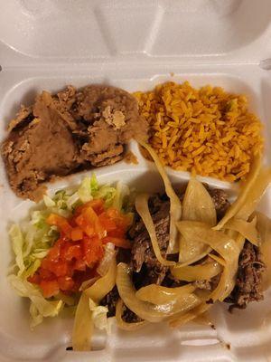 Beef fajita plate