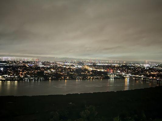 View from Dream Wheel cabin during night ride