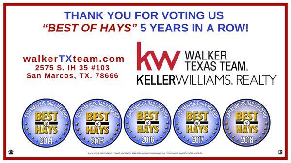 Voted Best of Hays 5 years in a row!!