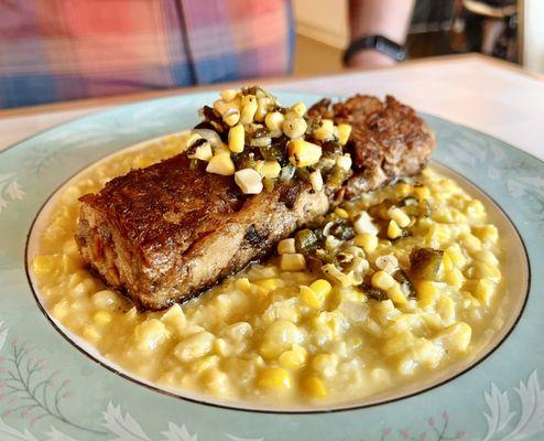 Pork belly with corn