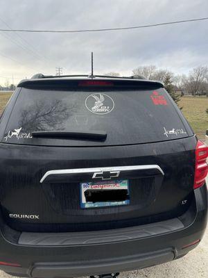 My old Chevy equinox killed in action by Grease Monkey next to the bowling center. Best car. Engine seized up no accountability