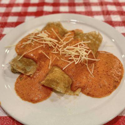 Manicotti made with pancakes