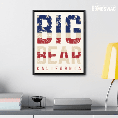 Big Bear, CA Patriotic Canvas. Wrapped Canvas with Wooden Frame