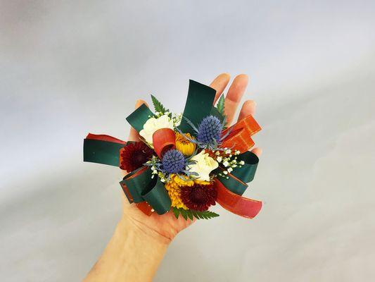 Wrist Corsage with Fall Colors