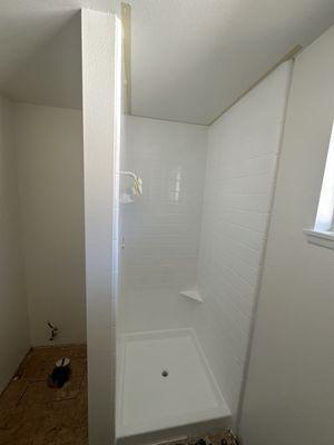 Shower after glazing