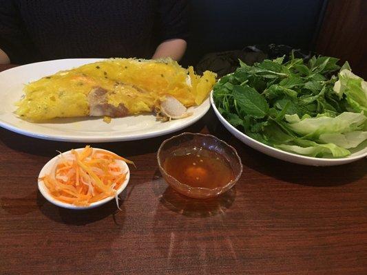 The Vietnamese pancake ensemble.