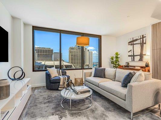 Great Views of Downtown Honolulu from The Residences at Bishop Place