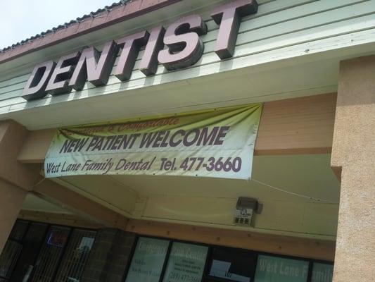 West Lane Family Dental Store Front, Normandy Village Shopping Center, Stockton, CA.