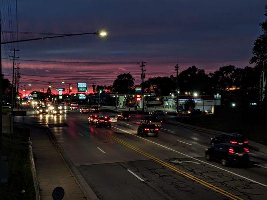 The view from the parking lot