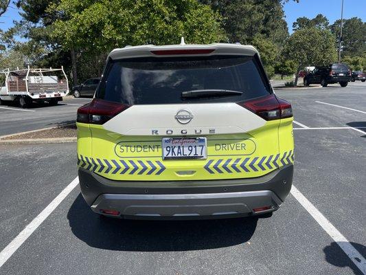 Clearly marked training vehicles.