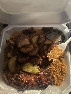 Jollaf Jollof Rice & Chicken( Fried Plaintain)