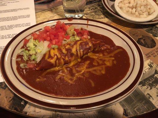 Single Tamale smothered in red