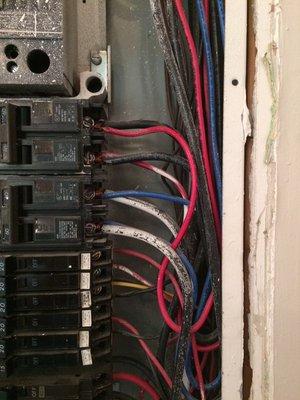 Repair over tap wires on electrical panel