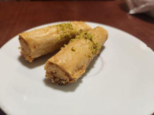 Baklava that was served to us after we paid the bill. So good