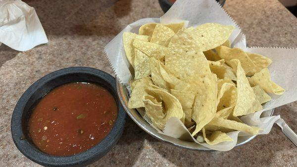 Complimentary chips and salsa