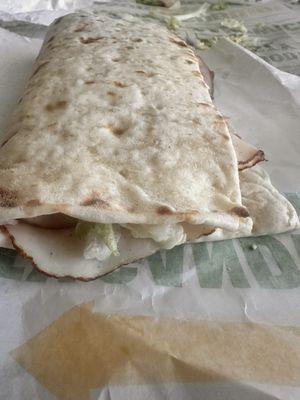 Incorrectly made wrap with wrong ingredients