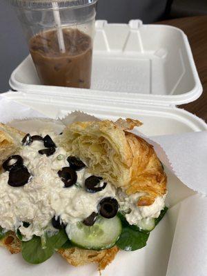 Chicken salad and Black Forest mocha