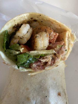 Grilled Shrimp and avocado wrap