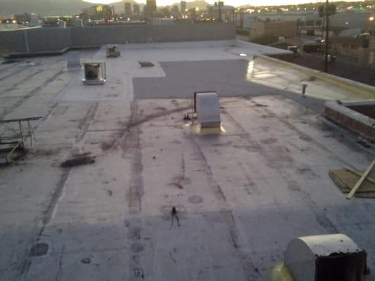 TPO roof before treatment