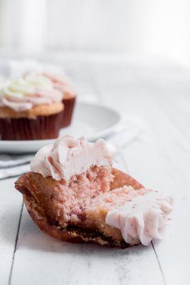 Gluten-free strawberry cupcake.