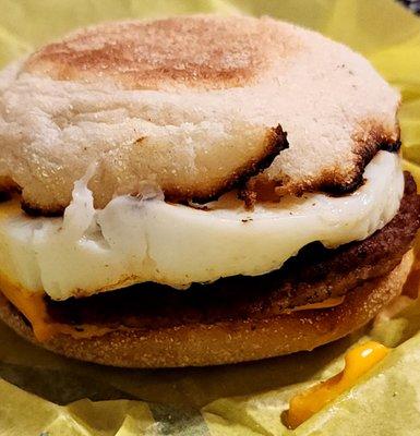 Sausage mcmuffin with egg