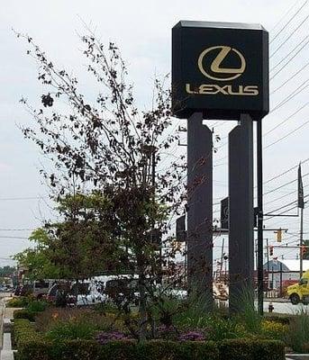 The Lexus sign on Brookpark road that makes our location easy to find.