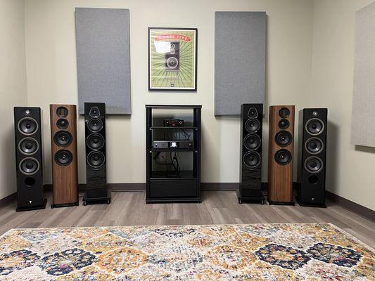 Sonus Faber Lumina V, Wharfedale Evo 4.4 and Focal Vestia No2 speakers with Rotel  S14 Streaming Amplifier