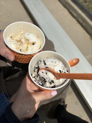 7 layer taste ice cream and Oreo cheesecake