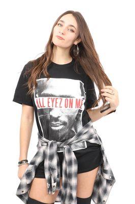 Tupac Graphic Tee on Women's Model (available unisex)