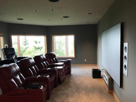 Built a North Western daylight theater for our customers Andrew and Stephanie