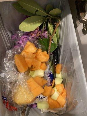 Cut fruit directly in the garbage