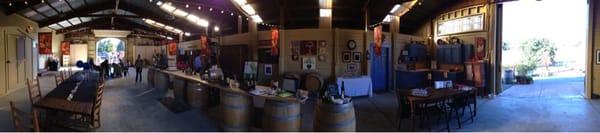 Panoramic view of the wine tasting at Rock Creek